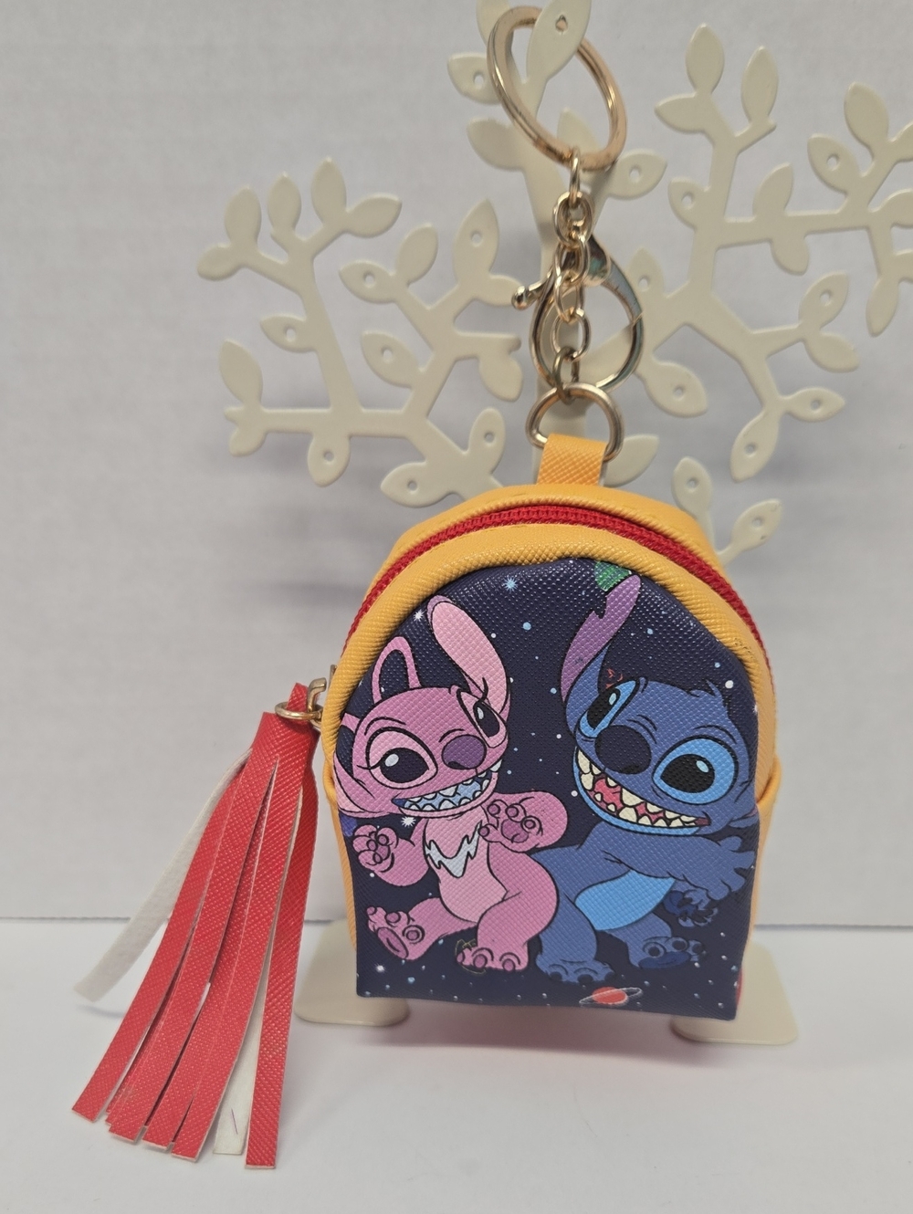 Disney Stitch and Angel Mini Backpack Keychain 4" NWOT